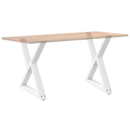 vidaXL Esstisch Beine 2 Stück Weiß 70x(72-73,3) cm Stahl