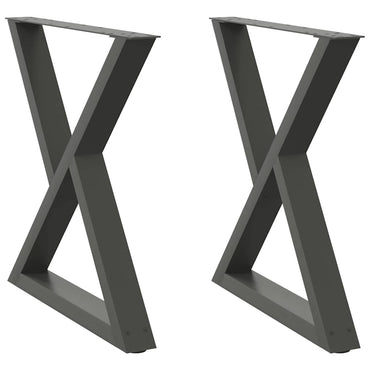 vidaXL Esstisch Beine 2 Stück Anthrazit 70x(72-73,3) cm Stahl