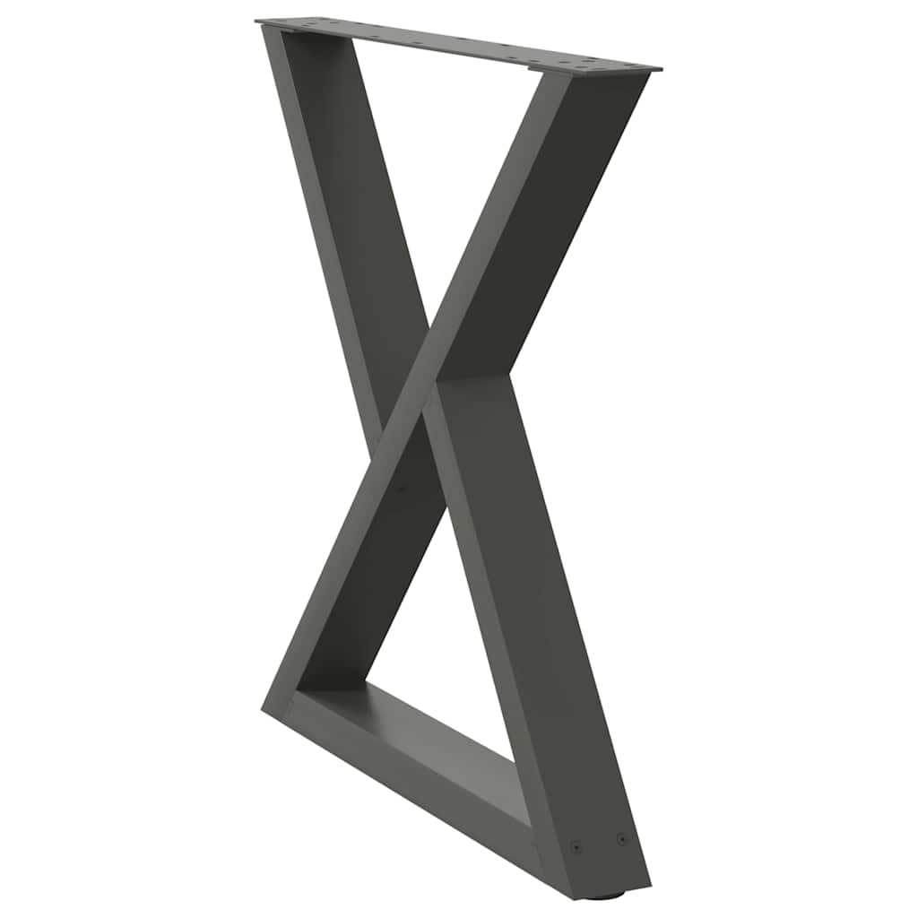 vidaXL Esstisch Beine 2 Stück Anthrazit 70x(72-73,3) cm Stahl