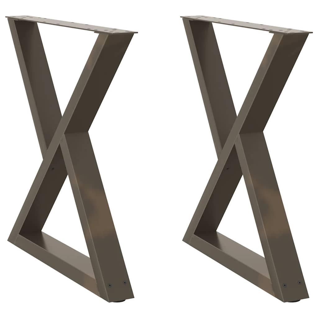 vidaXL Esstisch Beine 2 Stück Naturstahl 70x(72-73,3) cm Stahl