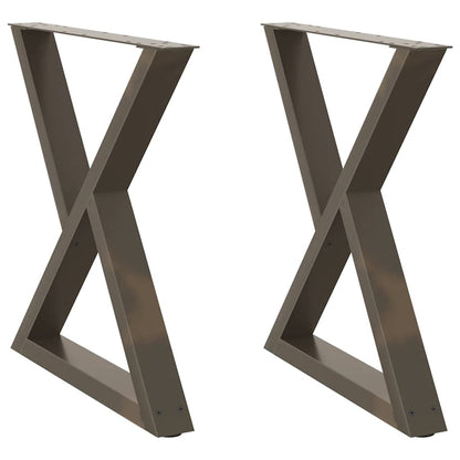 vidaXL Esstisch Beine 2 Stück Naturstahl 70x(72-73,3) cm Stahl