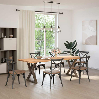 vidaXL Esstisch Beine 2 Stück Naturstahl 70x(72-73,3) cm Stahl