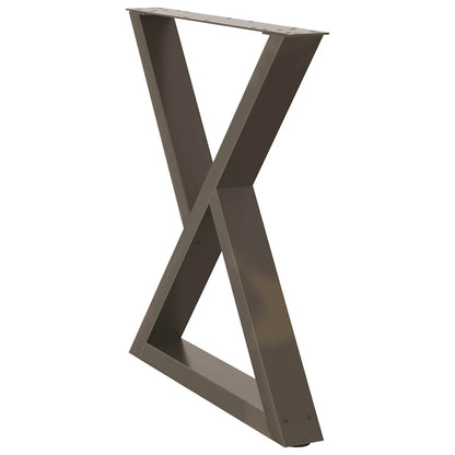 vidaXL Esstisch Beine 2 Stück Naturstahl 70x(72-73,3) cm Stahl