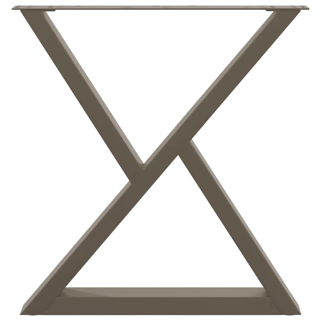 vidaXL Esstisch Beine 2 Stück Naturstahl 70x(72-73,3) cm Stahl