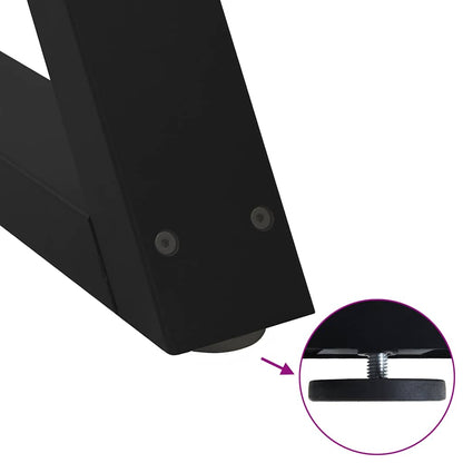 Esstischbeine 2 Stück Schwarz 80x(72-73,3) cm Stahl