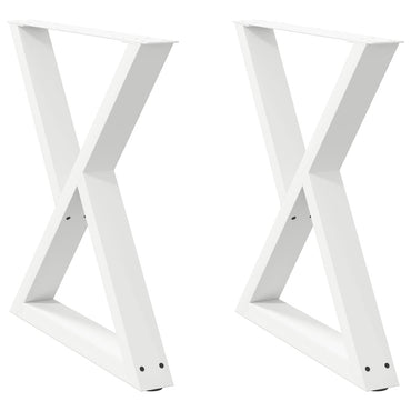 vidaXL Esstisch Beine 2 Stück Weiß 80x(72-73,3) cm Stahl