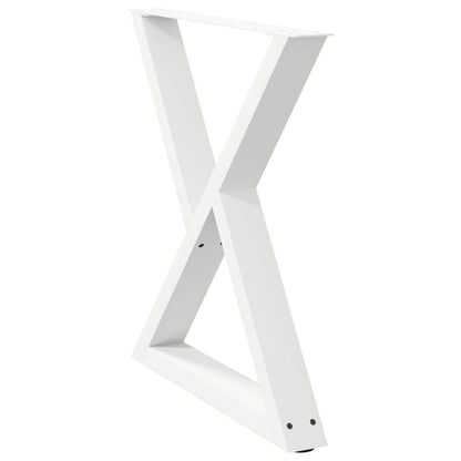 vidaXL Esstisch Beine 2 Stück Weiß 80x(72-73,3) cm Stahl