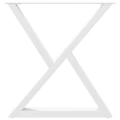 vidaXL Esstisch Beine 2 Stück Weiß 80x(72-73,3) cm Stahl