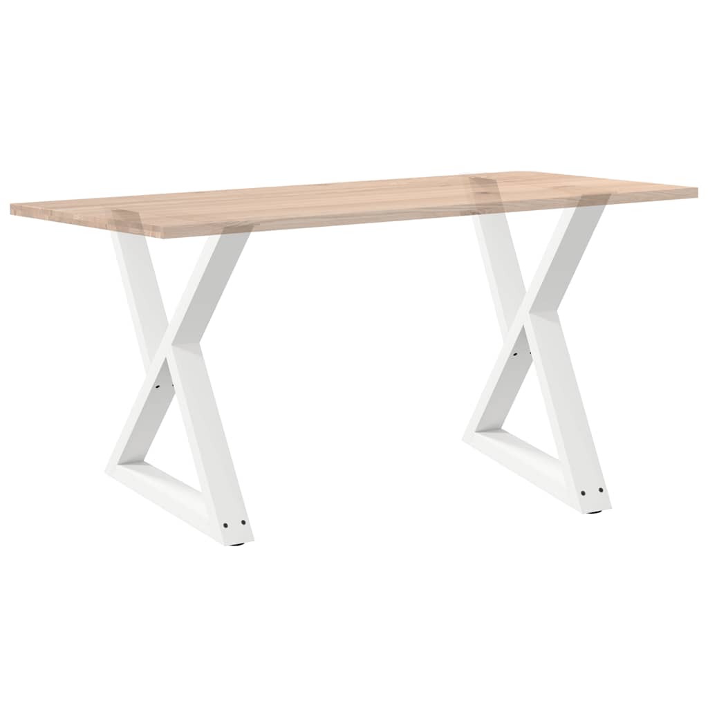 vidaXL Esstisch Beine 2 Stück Weiß 80x(72-73,3) cm Stahl