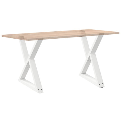 vidaXL Esstisch Beine 2 Stück Weiß 80x(72-73,3) cm Stahl