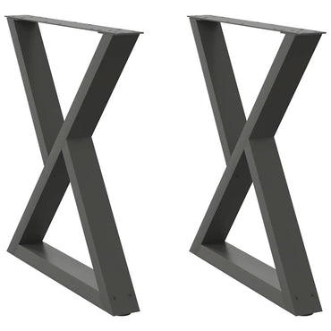 vidaXL Esstisch Beine 2 Stück Anthrazit 80x(72-73,3) cm Stahl