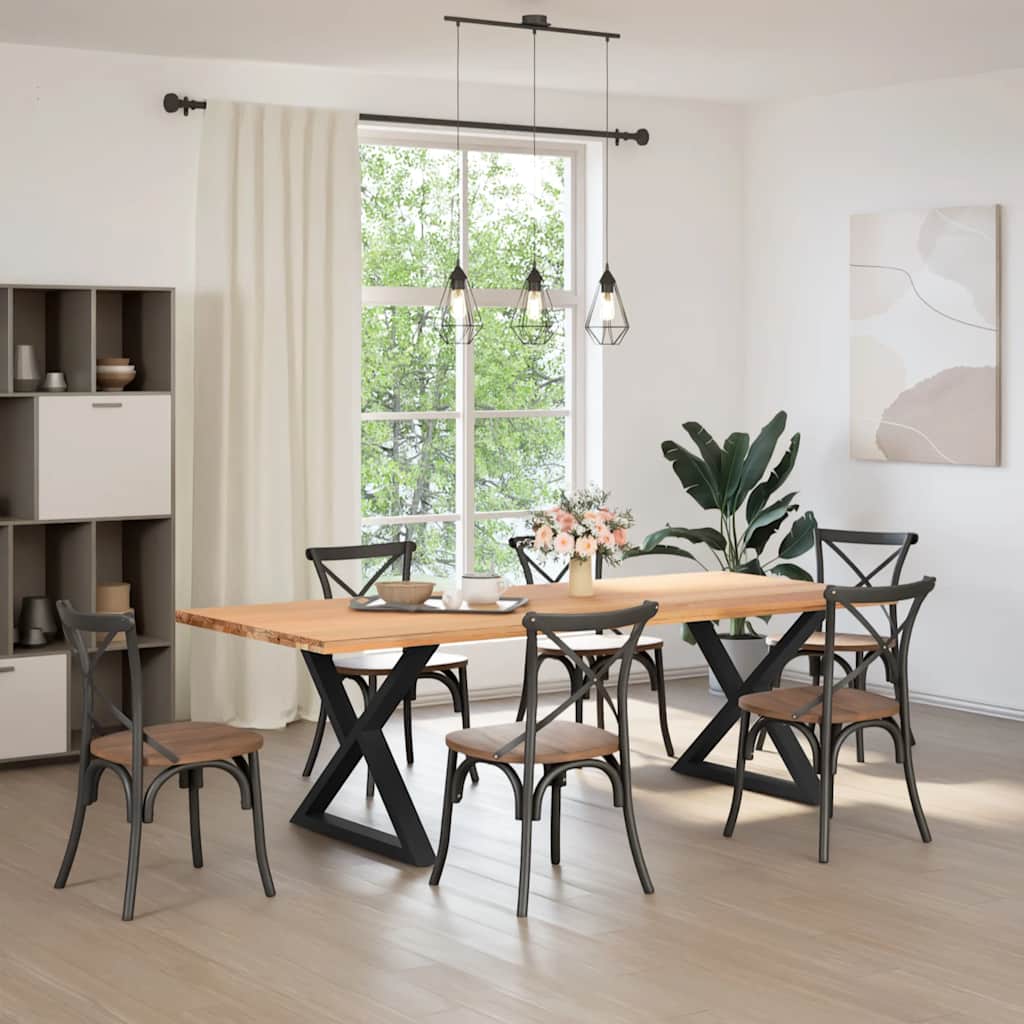 vidaXL Esstisch Beine 2 Stück Schwarz 90x(72-73,3) cm Stahl
