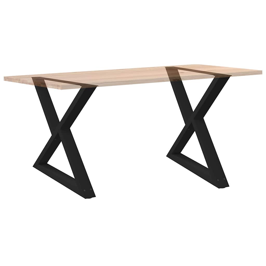 vidaXL Esstisch Beine 2 Stück Schwarz 90x(72-73,3) cm Stahl