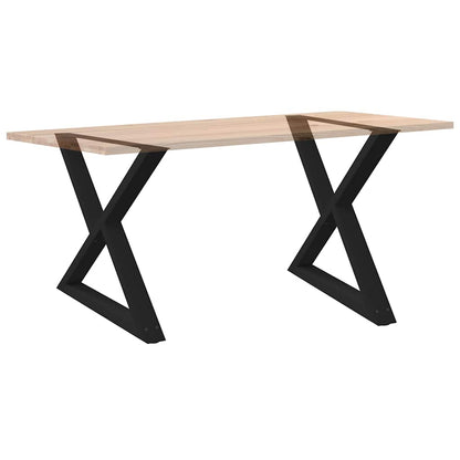 vidaXL Esstisch Beine 2 Stück Schwarz 90x(72-73,3) cm Stahl