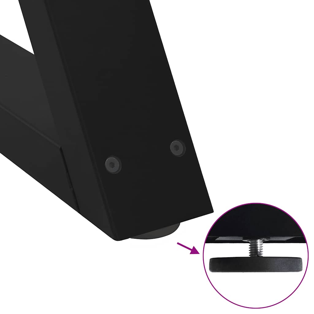 vidaXL Esstisch Beine 2 Stück Schwarz 90x(72-73,3) cm Stahl
