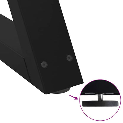 vidaXL Esstisch Beine 2 Stück Schwarz 90x(72-73,3) cm Stahl