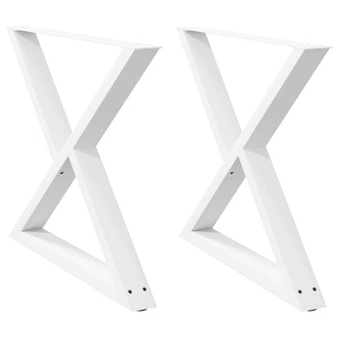 vidaXL Esstischbeine 2 Stück Weiß 90x(72-73,3) cm Stahl