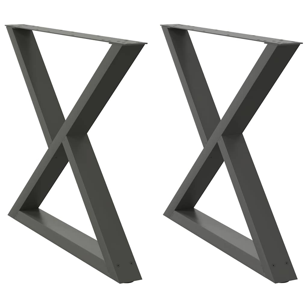 vidaXL Esstisch Beine 2 Stück Anthrazit 90x(72-73,3) cm Stahl