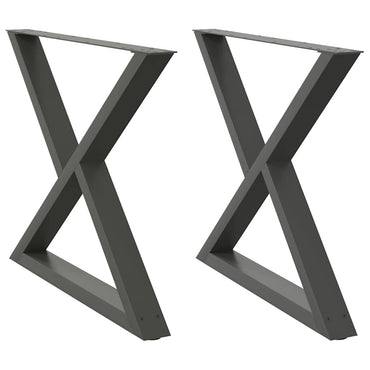 vidaXL Esstisch Beine 2 Stück Anthrazit 90x(72-73,3) cm Stahl