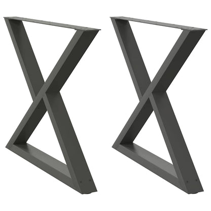 vidaXL Esstisch Beine 2 Stück Anthrazit 90x(72-73,3) cm Stahl