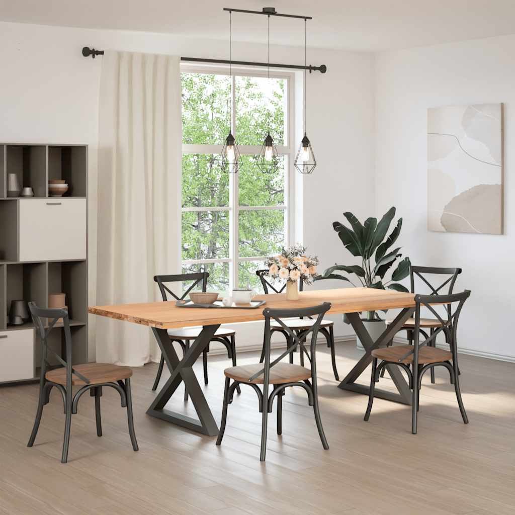 vidaXL Esstisch Beine 2 Stück Anthrazit 90x(72-73,3) cm Stahl