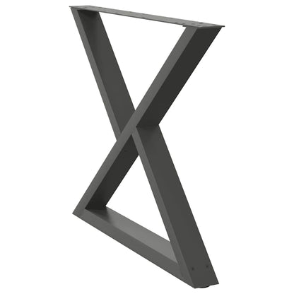 vidaXL Esstisch Beine 2 Stück Anthrazit 90x(72-73,3) cm Stahl