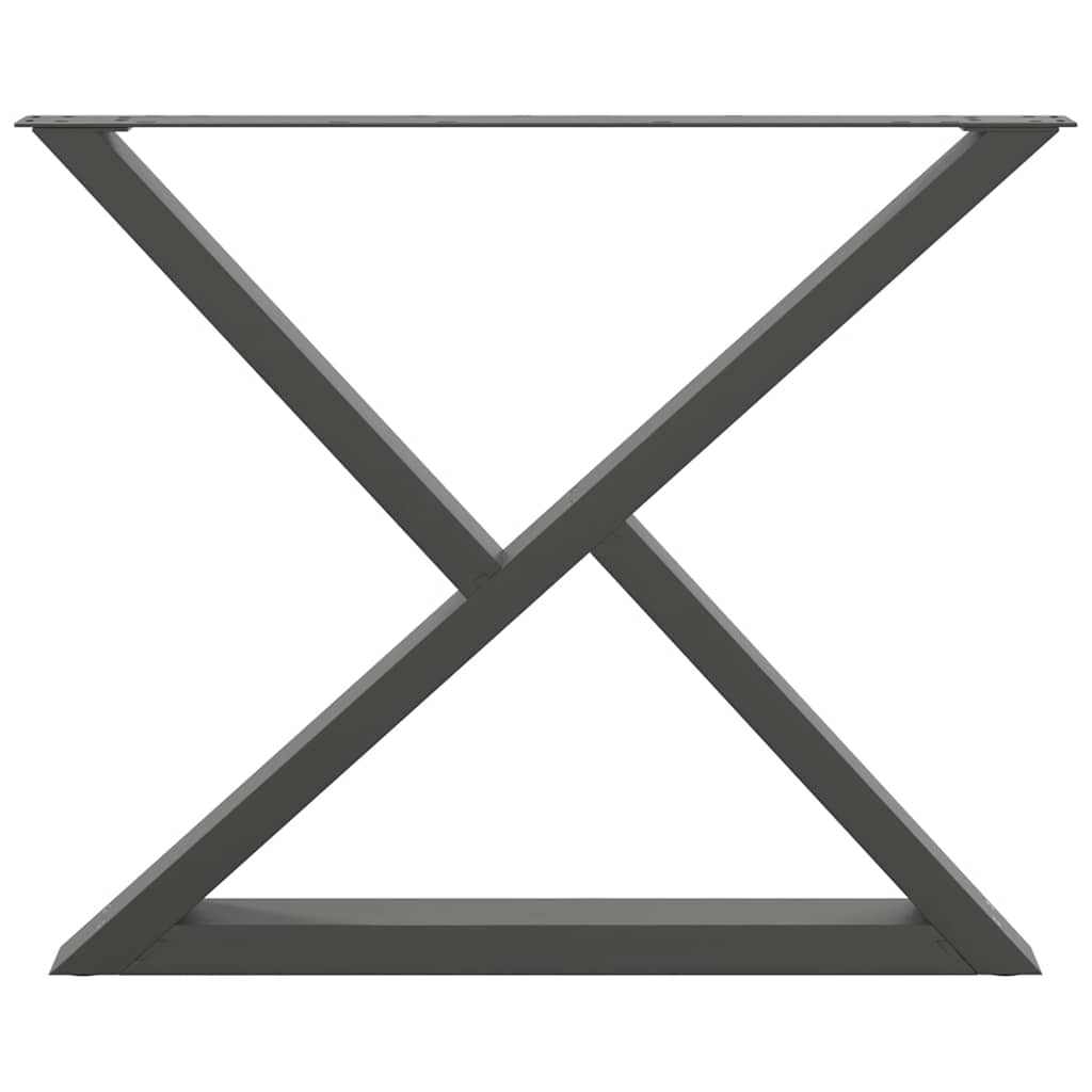 vidaXL Esstisch Beine 2 Stück Anthrazit 90x(72-73,3) cm Stahl