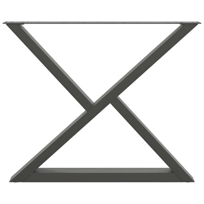 vidaXL Esstisch Beine 2 Stück Anthrazit 90x(72-73,3) cm Stahl