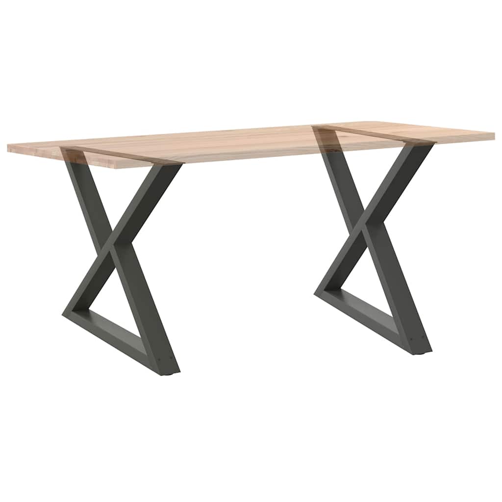 vidaXL Esstisch Beine 2 Stück Anthrazit 90x(72-73,3) cm Stahl