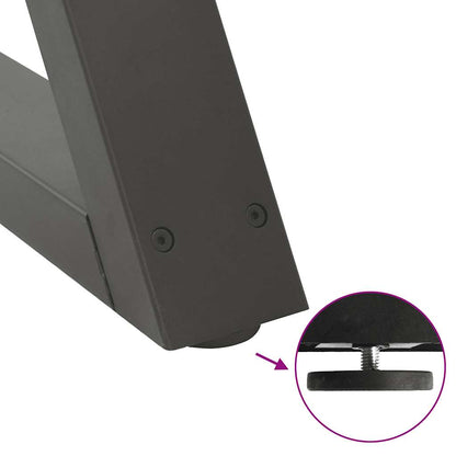 vidaXL Esstisch Beine 2 Stück Anthrazit 90x(72-73,3) cm Stahl