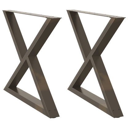 vidaXL Esstisch Beine 2 Stück Naturstahl 90x(72-73,3) cm Stahl