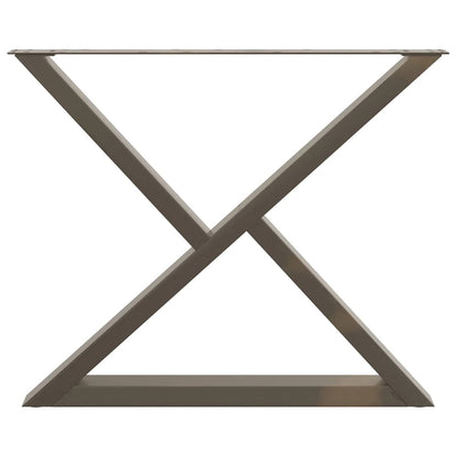vidaXL Esstisch Beine 2 Stück Naturstahl 90x(72-73,3) cm Stahl
