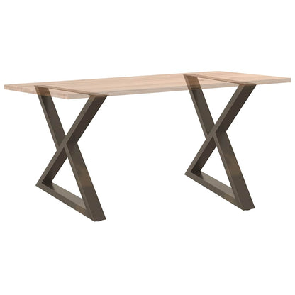 vidaXL Esstisch Beine 2 Stück Naturstahl 90x(72-73,3) cm Stahl