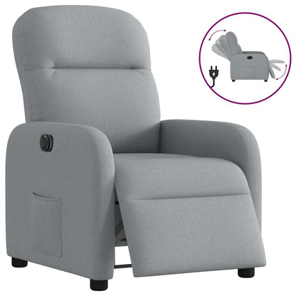 vidaXL Fauteuil relax électrique Gris clair Tissu