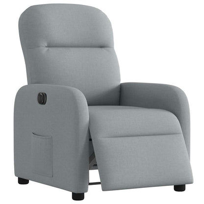 vidaXL Fauteuil relax électrique Gris clair Tissu