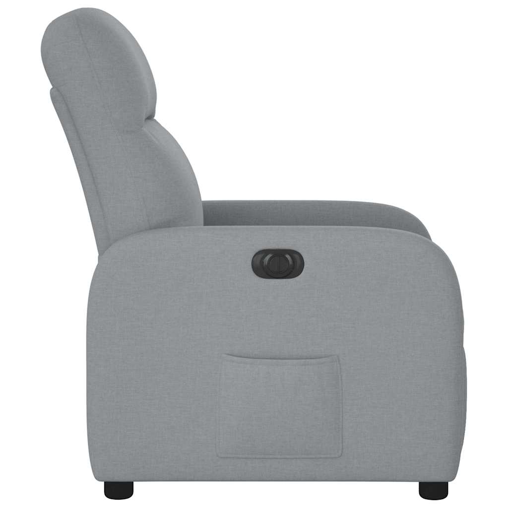 vidaXL Fauteuil relax électrique Gris clair Tissu