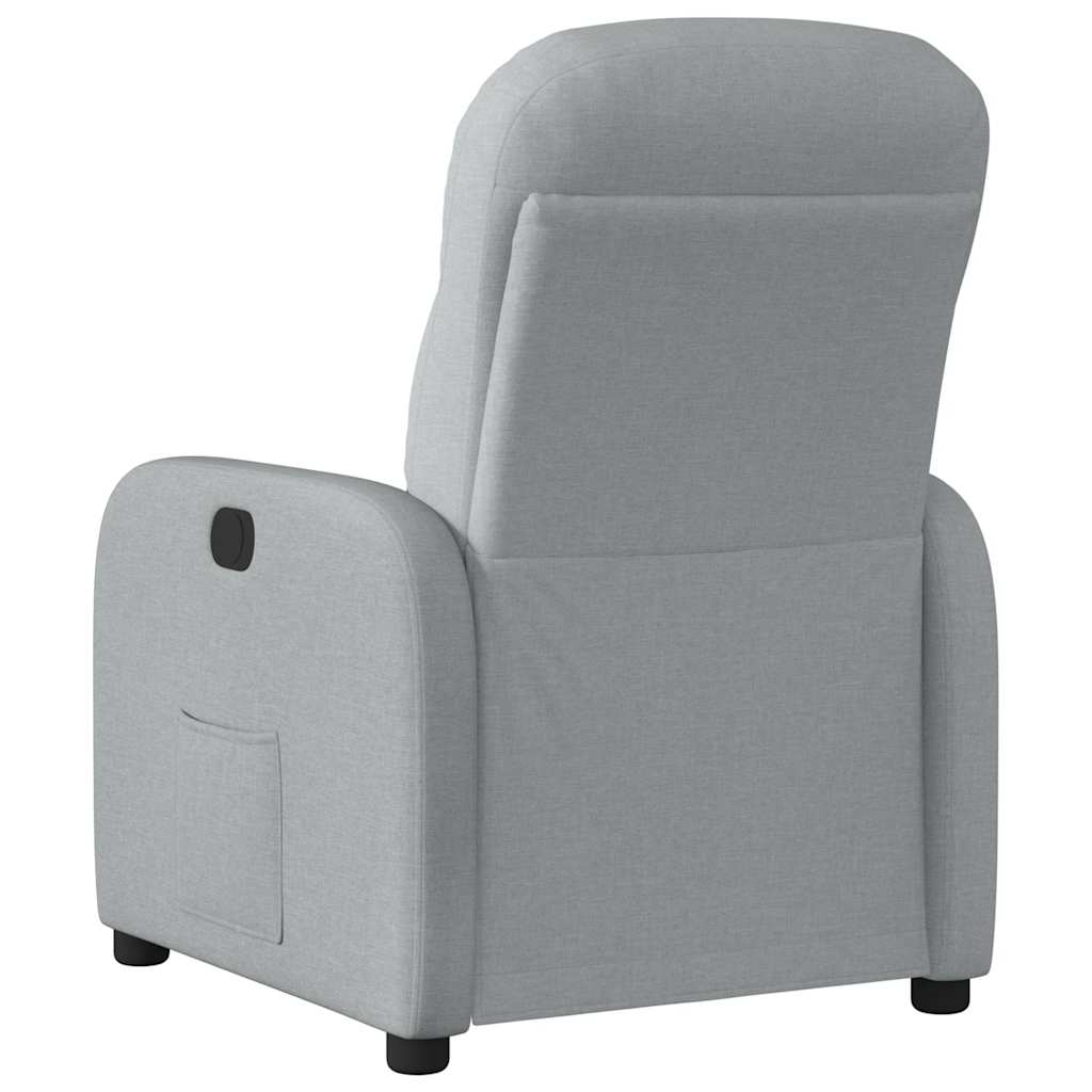 vidaXL Fauteuil relax électrique Gris clair Tissu