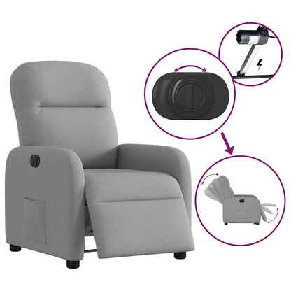 vidaXL Fauteuil relax électrique Gris clair Tissu