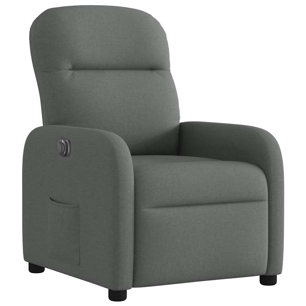vidaXL Fauteuil relax électrique en tissu gris foncé