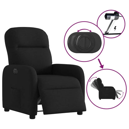 vidaXL Fauteuil relax électrique noir en tissu