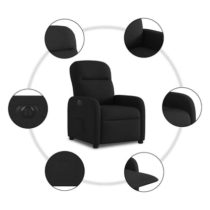vidaXL Fauteuil relax électrique noir en tissu
