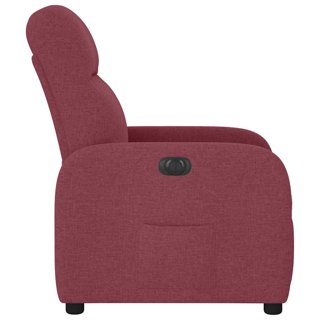 vidaXL Fauteuil relax électrique tissu rouge bordeaux