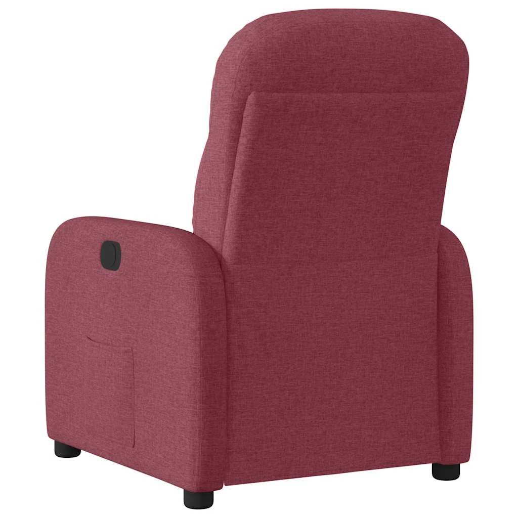 vidaXL Fauteuil relax électrique tissu rouge bordeaux