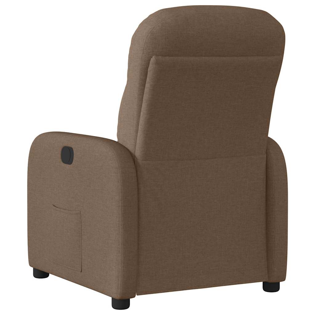 vidaXL Fauteuil de Relaxation Électrique Marron Tissu