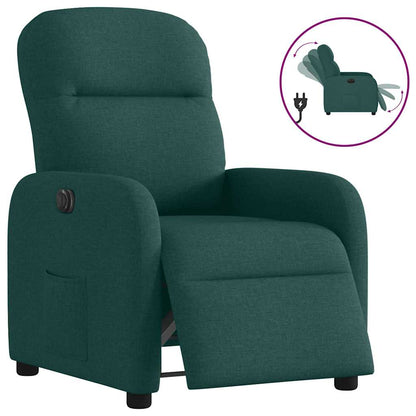 vidaXL Fauteuil relax électrique Vert foncé Tissu
