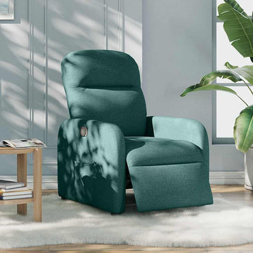 vidaXL Fauteuil relax électrique Vert foncé Tissu
