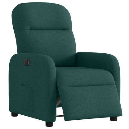 vidaXL Fauteuil relax électrique Vert foncé Tissu