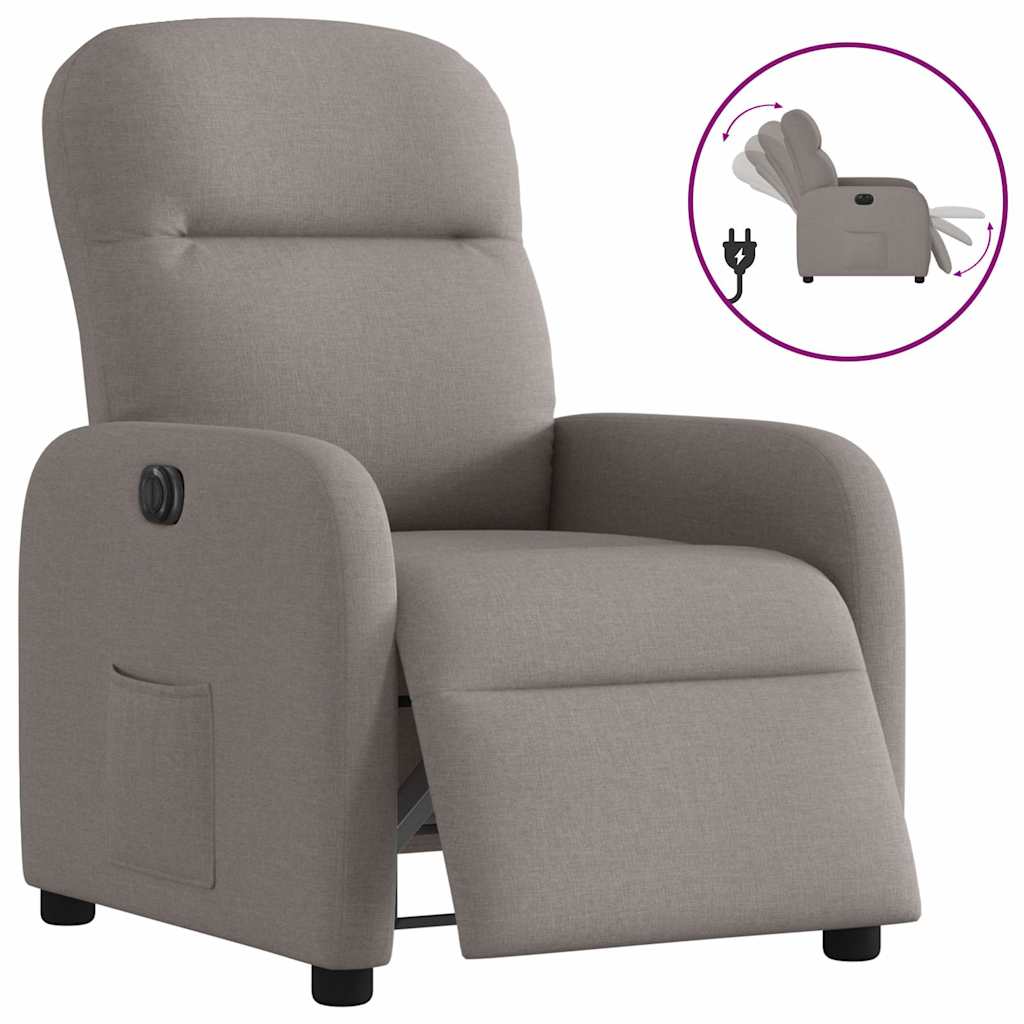 vidaXL Fauteuil relax électrique tissu taupe
