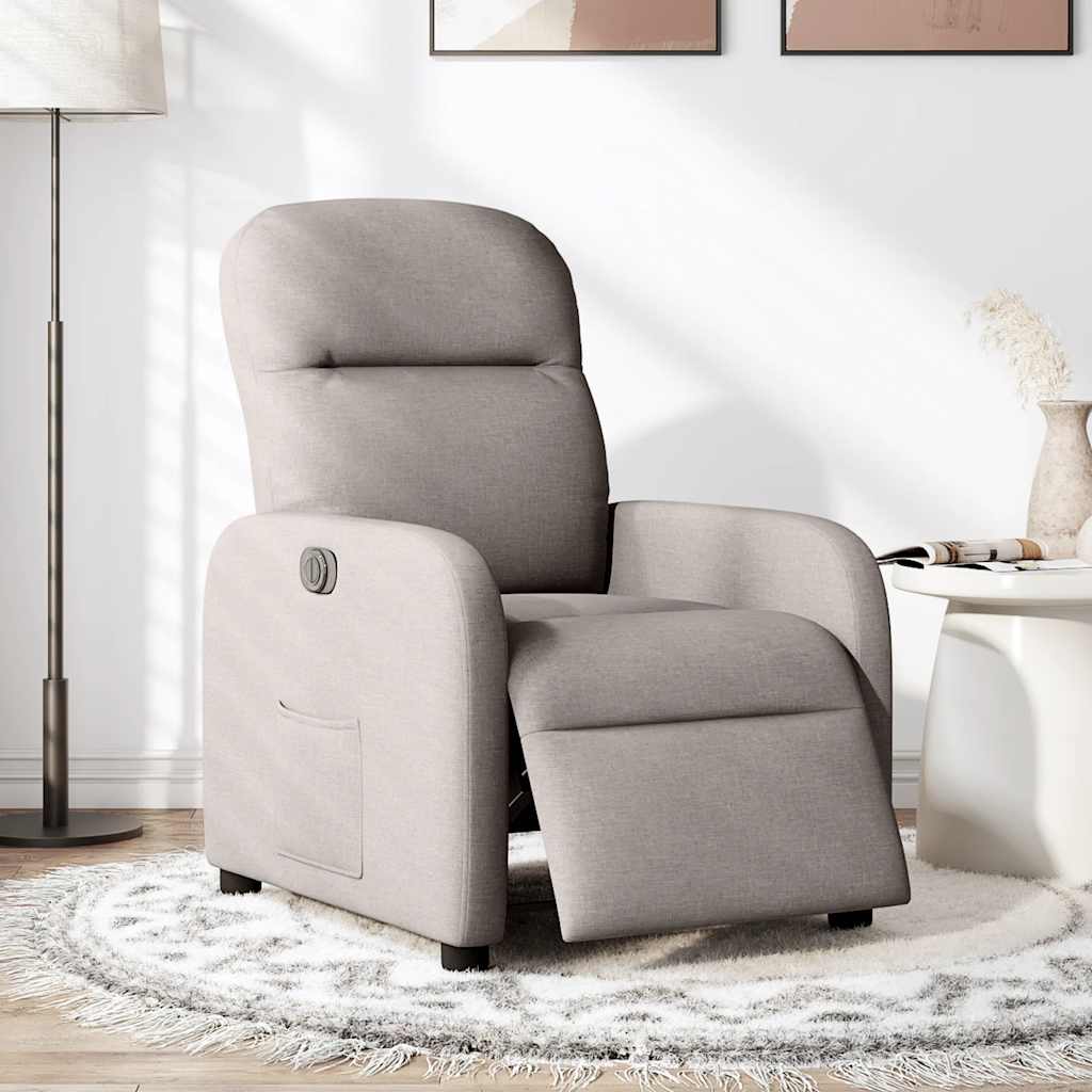 vidaXL Fauteuil relax électrique tissu taupe
