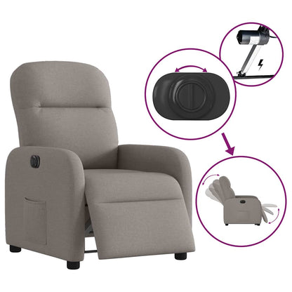 vidaXL Fauteuil relax électrique tissu taupe